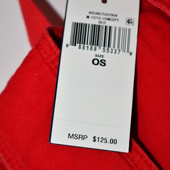 Men's Flap-Top Canvas Backpack in Red #405967597004 NWT - Picture 4 of 5